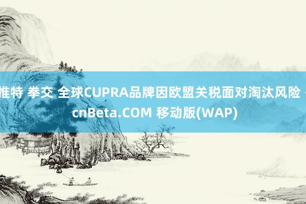 推特 拳交 全球CUPRA品牌因欧盟关税面对淘汰风险 - cnBeta.COM 移动版(WAP)