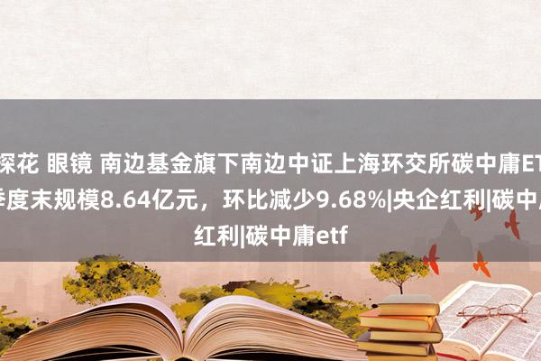 探花 眼镜 南边基金旗下南边中证上海环交所碳中庸ETF二季度末规模8.64亿元，环比减少9.68%|央企红利|碳中庸etf