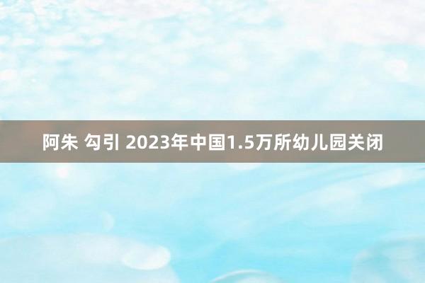 阿朱 勾引 2023年中国1.5万所幼儿园关闭