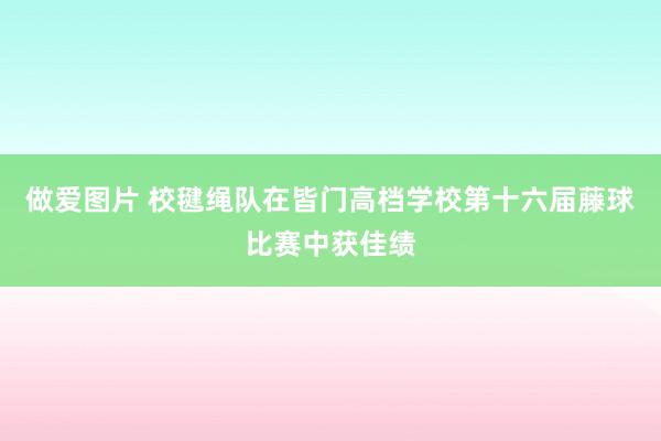 做爱图片 校毽绳队在皆门高档学校第十六届藤球比赛中获佳绩