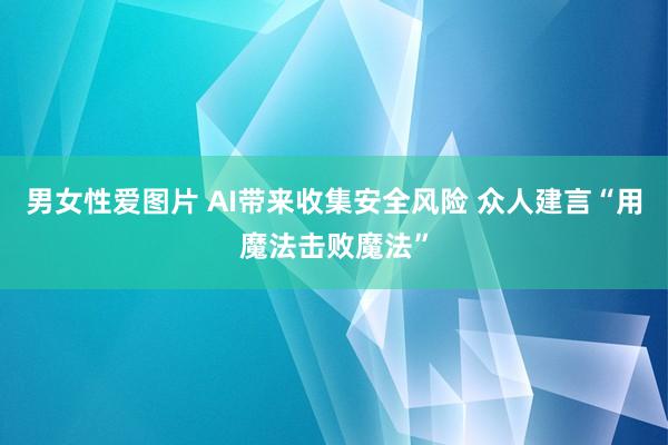 男女性爱图片 AI带来收集安全风险 众人建言“用魔法击败魔法”